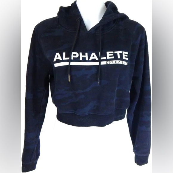 Alphalete cropped camo Hoodie NWOT size Small athletic wear - Picture 1 of 7